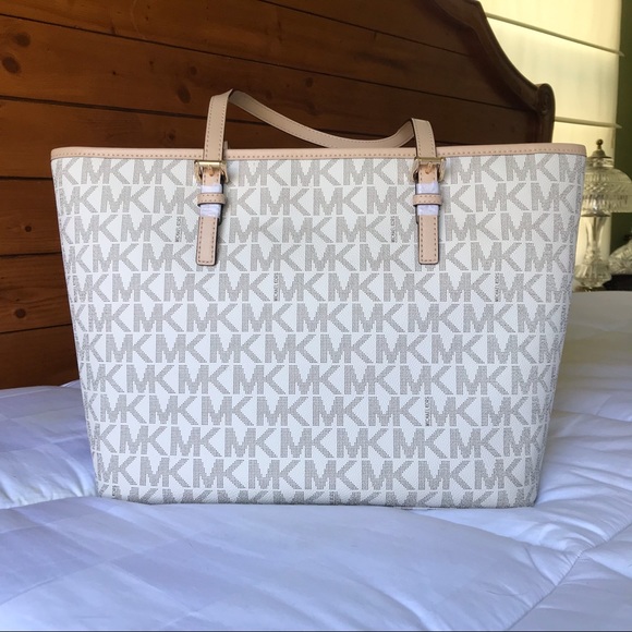 Michael Kors Travel Jet Set tote Vanilla brown - Picture 2 of 7